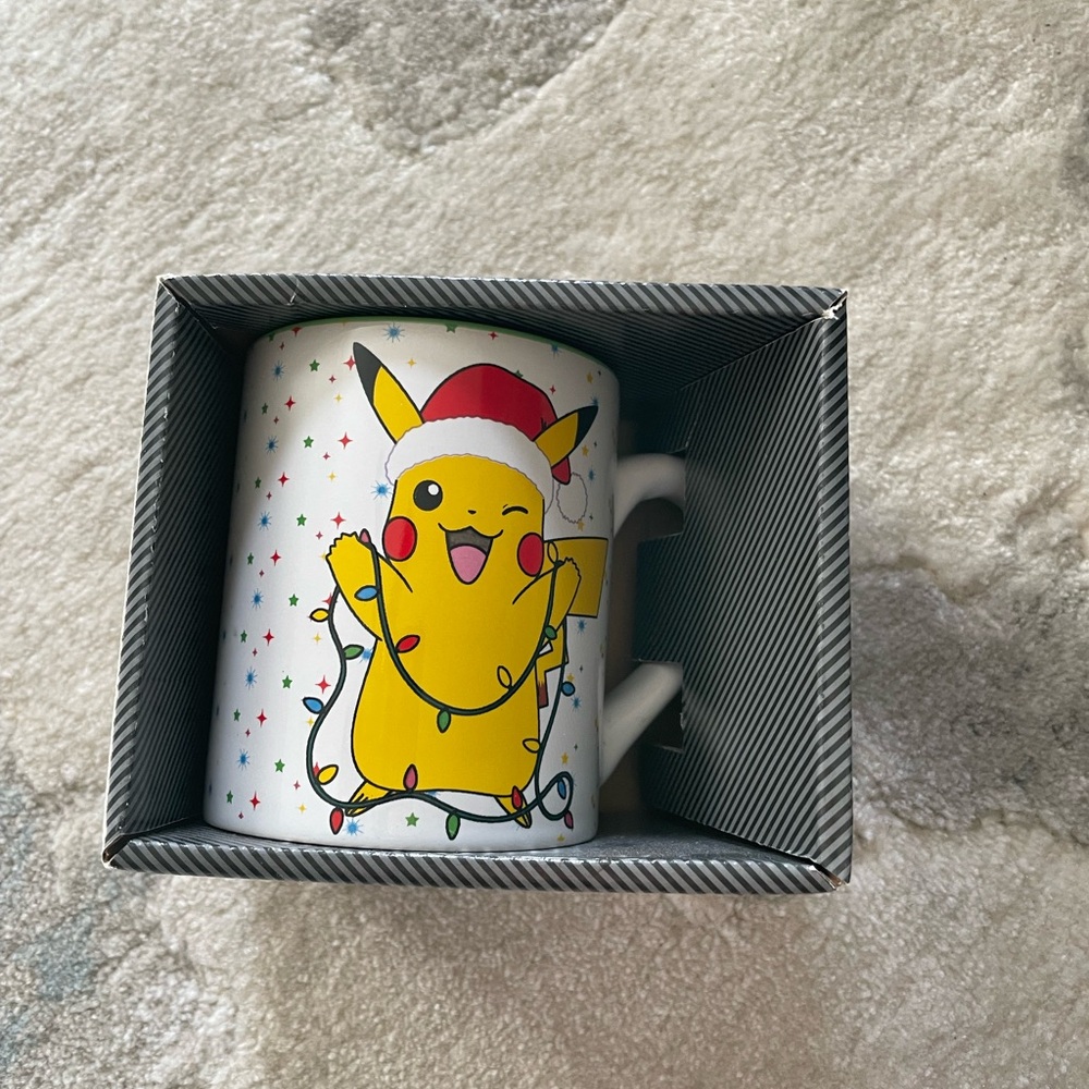 Festive Pikachu Mug with Holiday Lights Pokémon